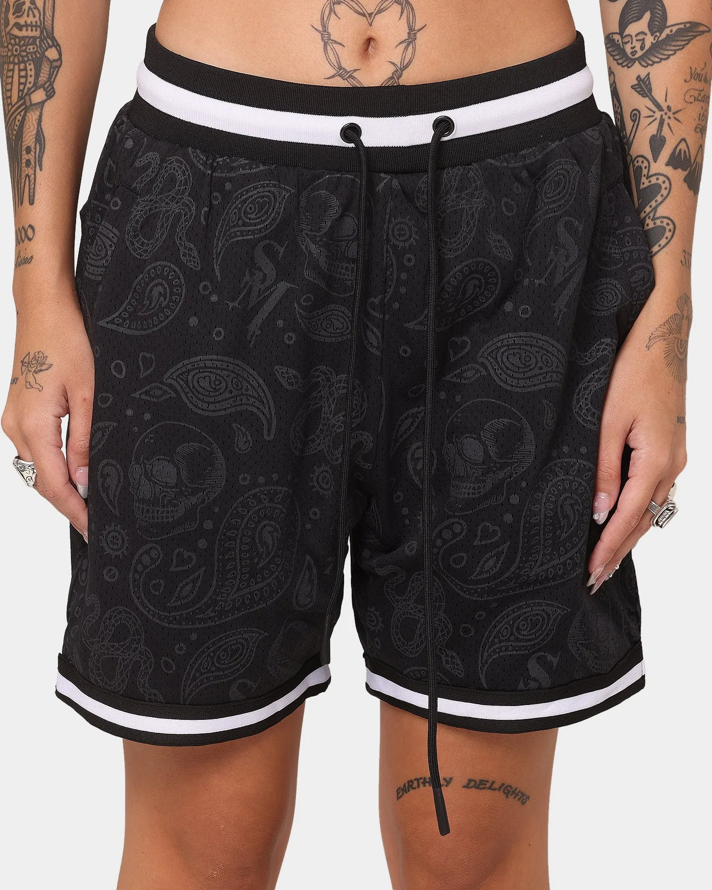 Stretch Fit Saint Morta Paisley Olympus Ball Shorts Black/Black