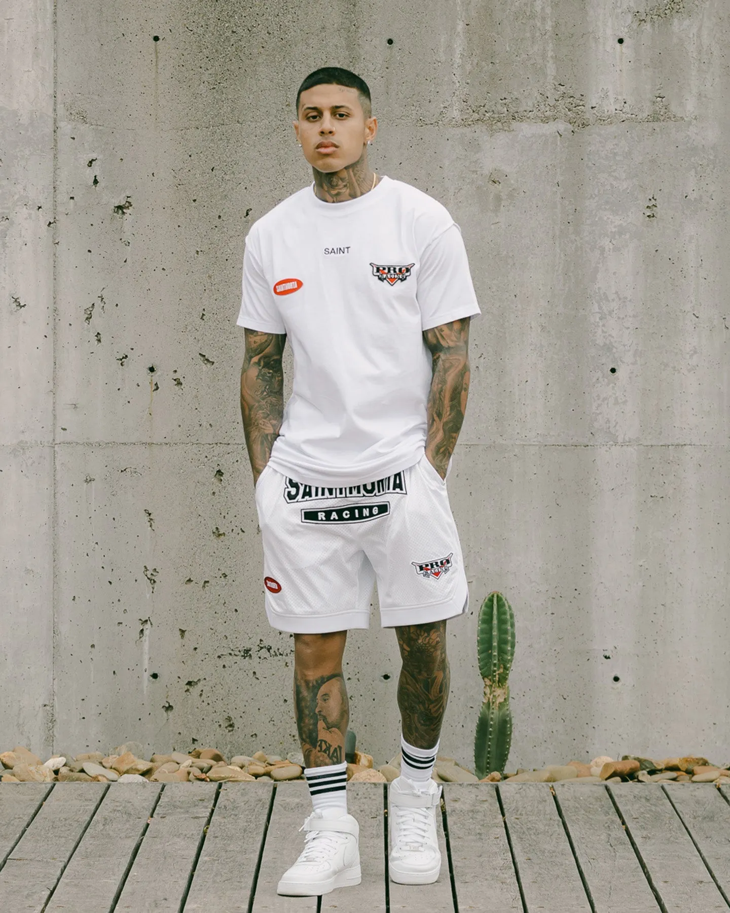 Quick Layer Fit Saint Morta Pro Racing Basketball Shorts White