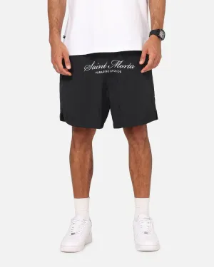Saint Morta Saint Studios Logo Nylon Shorts Black odor - absorbing