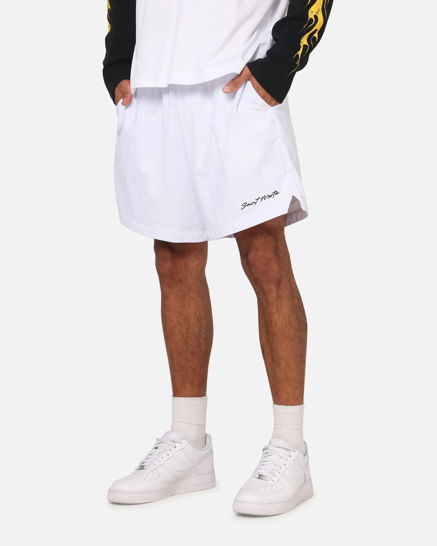 Saint Morta Scription Nylon Shorts White sustainable product