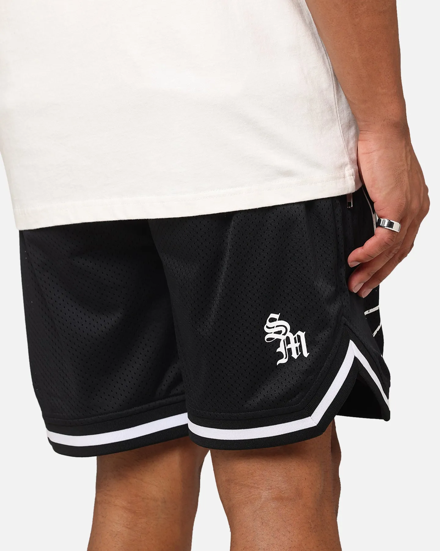 Saint Morta Warrior Basketball Shorts Black Anti Odor Technology Stretch Wear
