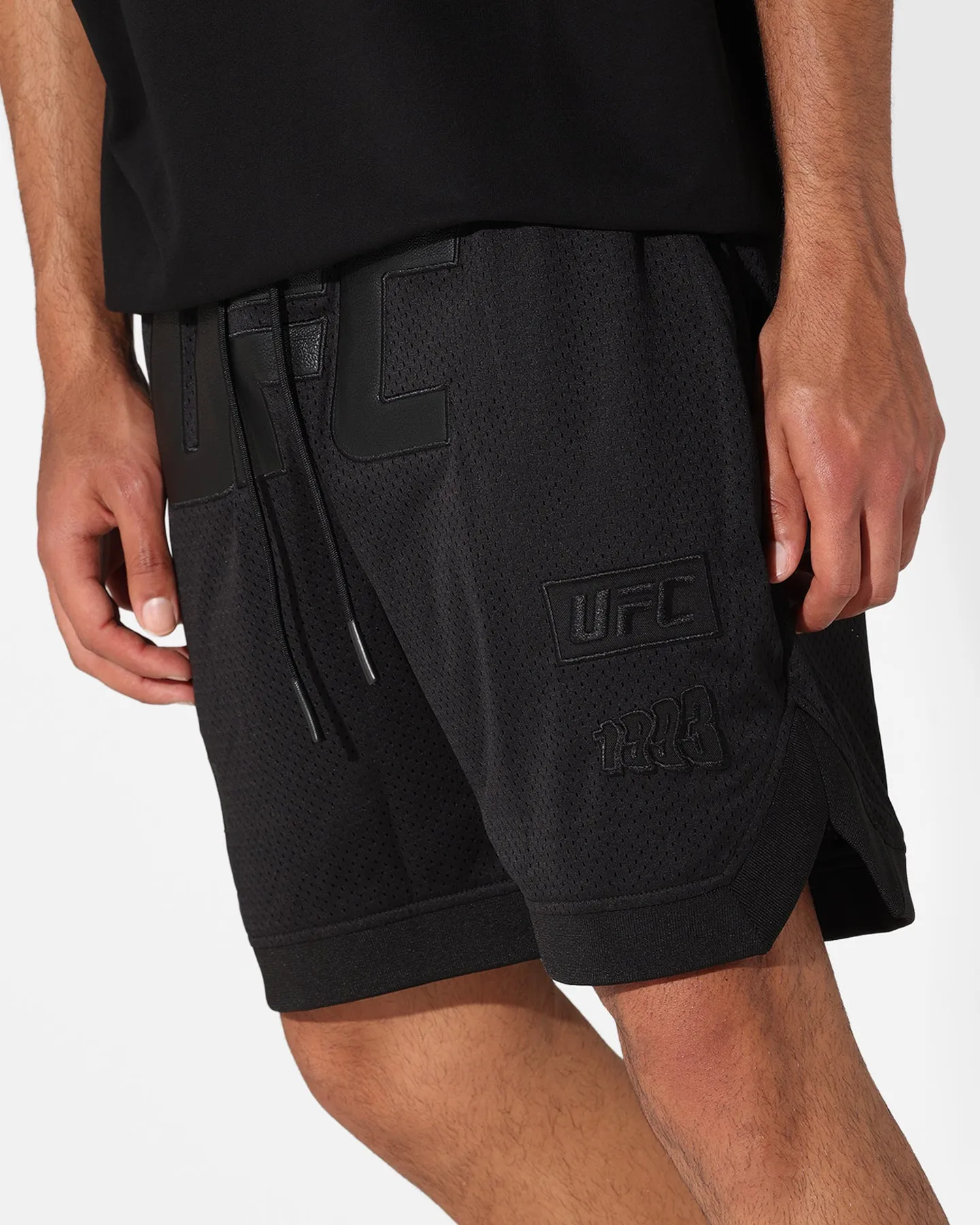 Saint Morta X UFC Basketball Shorts Black Double Layered Construction