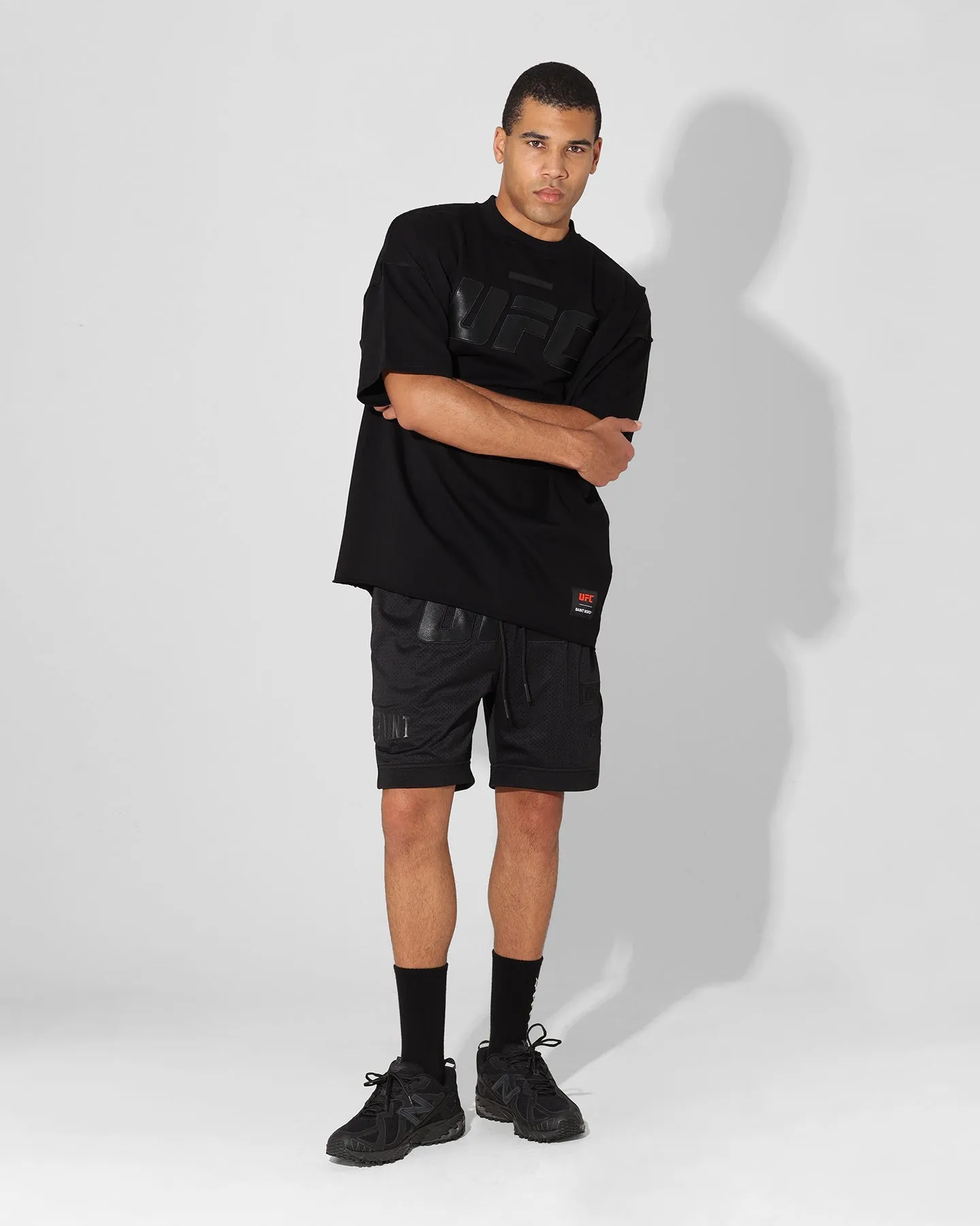 Summer Layers Saint Morta X UFC Basketball Shorts Black