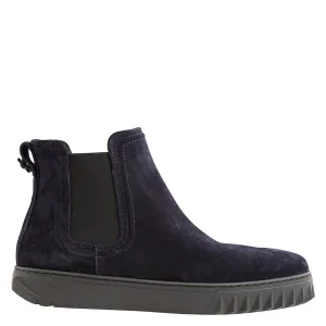 Salvatore Ferragamo Chelsea Suede Boots Cross Building Elegant Shoes