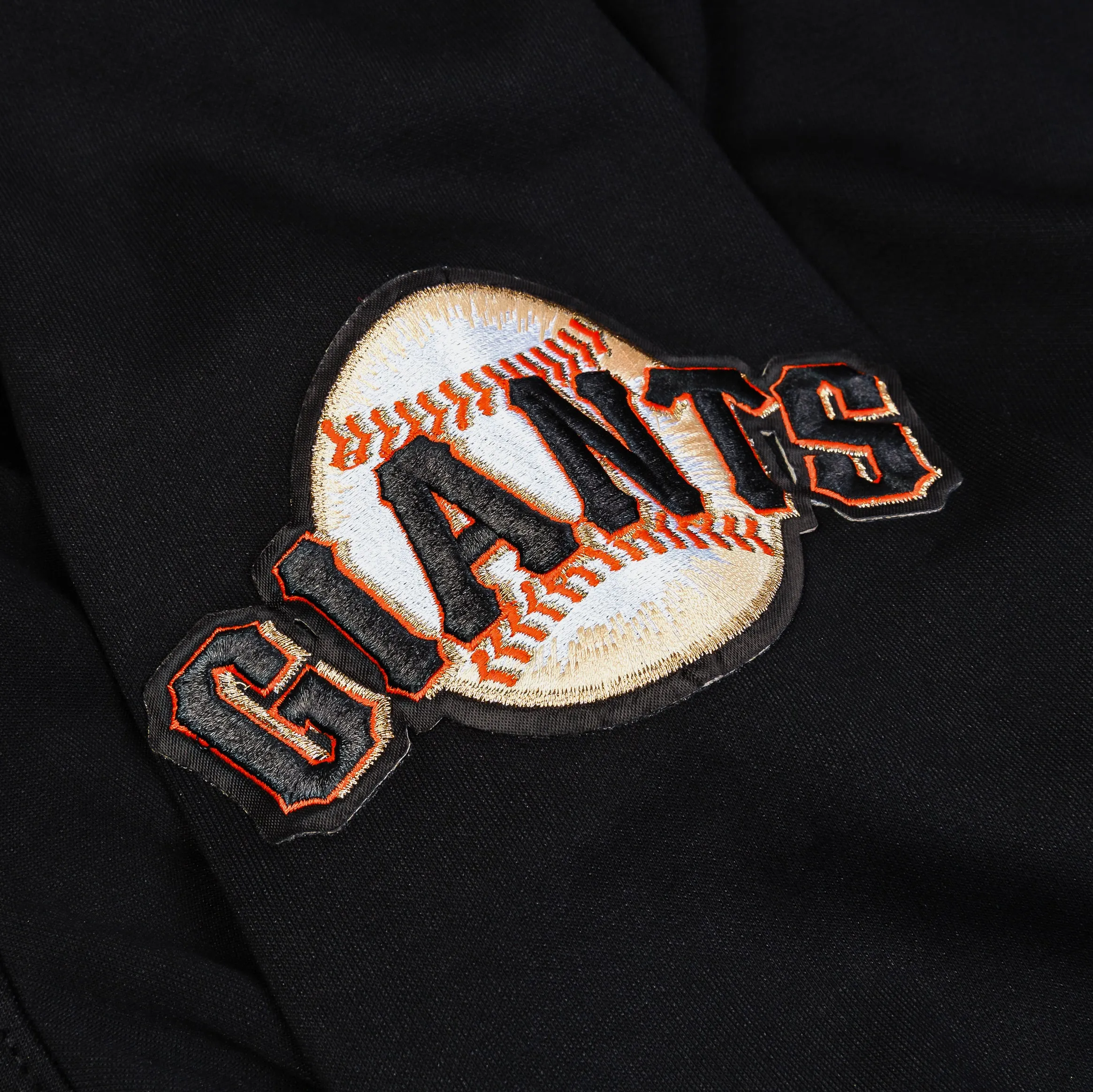 Windproof Design right for spring San Francisco Giants Pullover Mens Hoodie (Black/Orange)