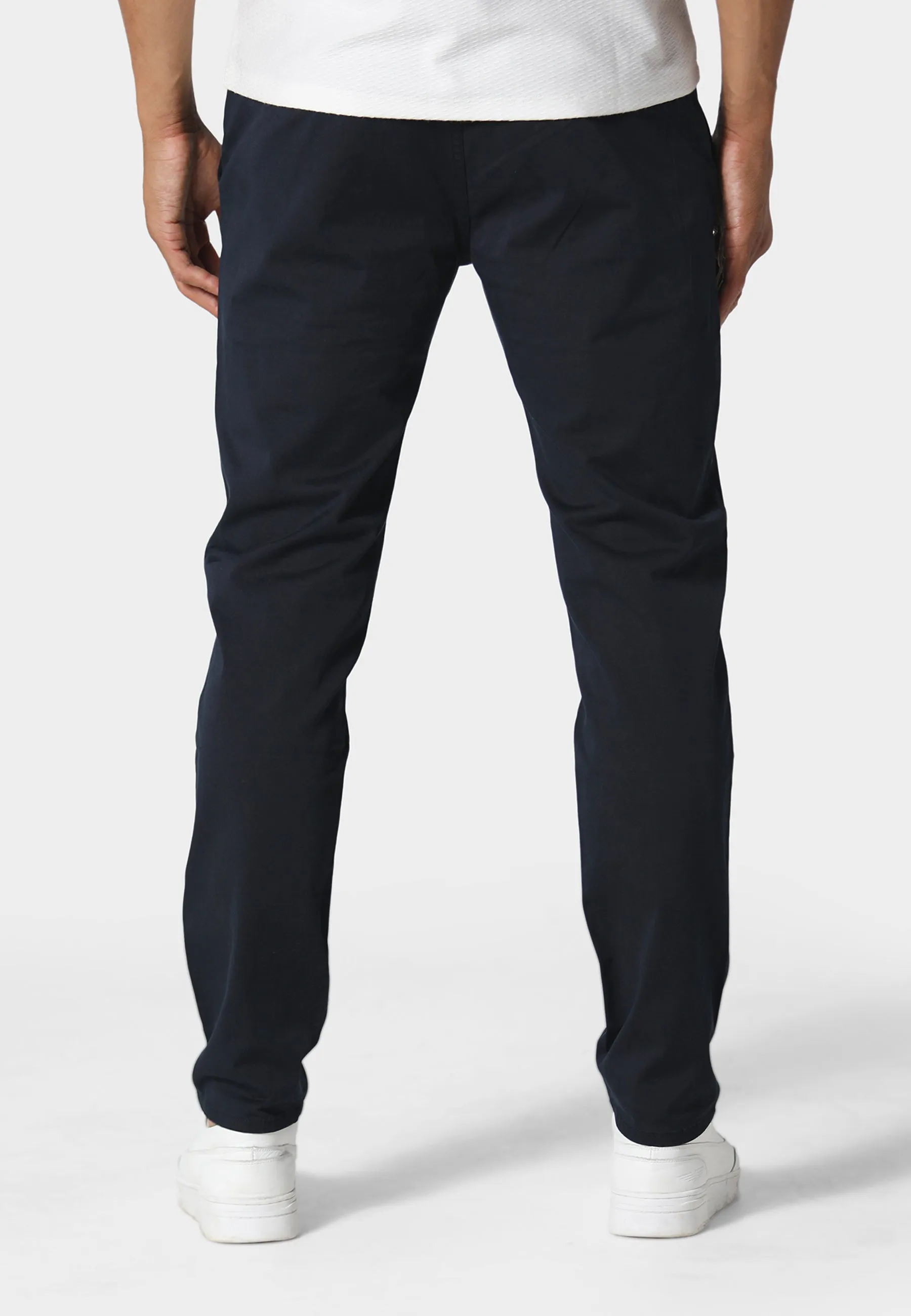 Stretch Flex Flexible Gusset Sarabia Navy Chino