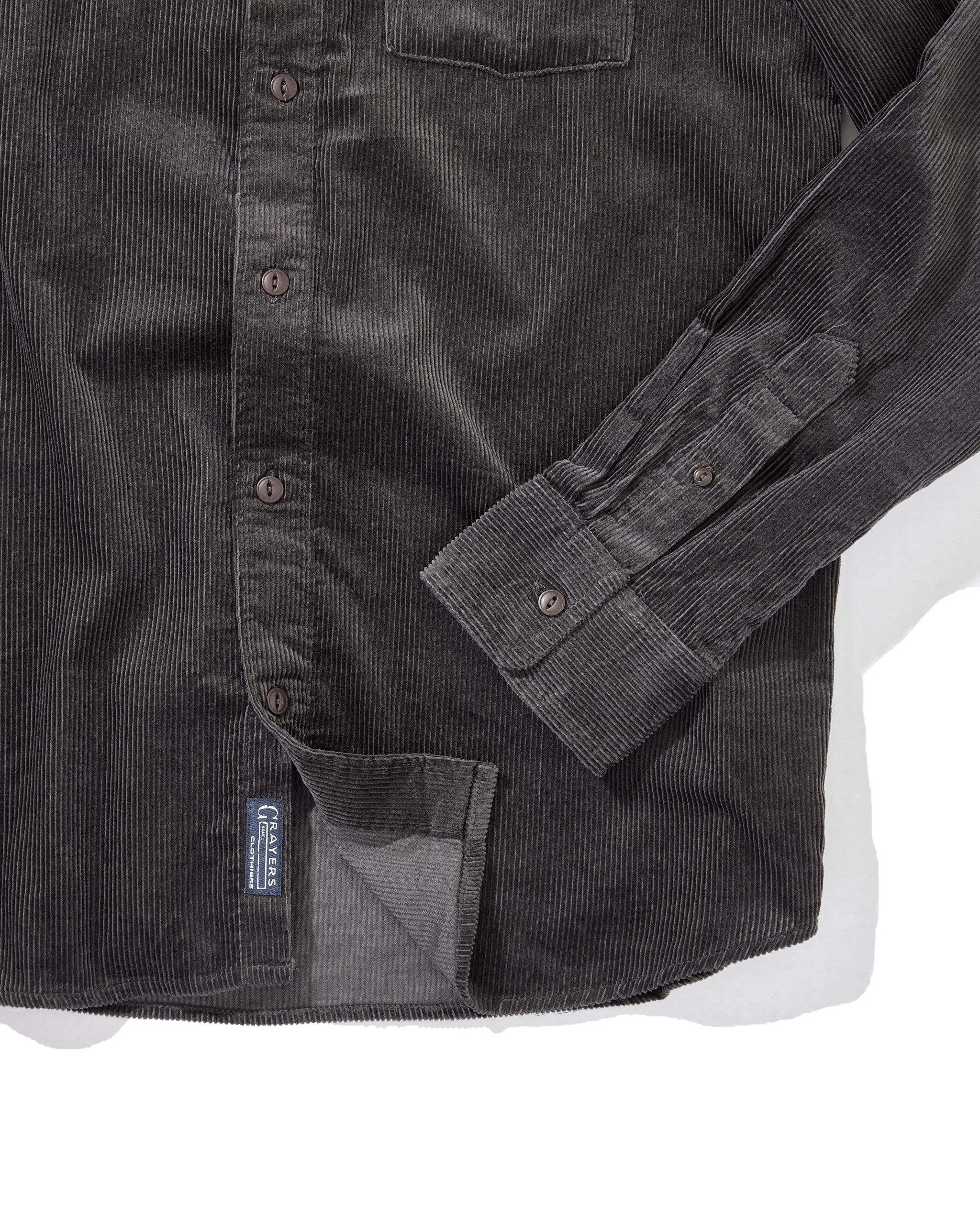 Sustainable Dye Process EasyCare Fabric Saratoga Featherweight Corduroy Shirt - Charcoal