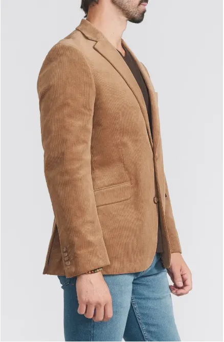 Savile Row Co. Men's Mayfair Corduroy Sport Jacket in Tan On The Go