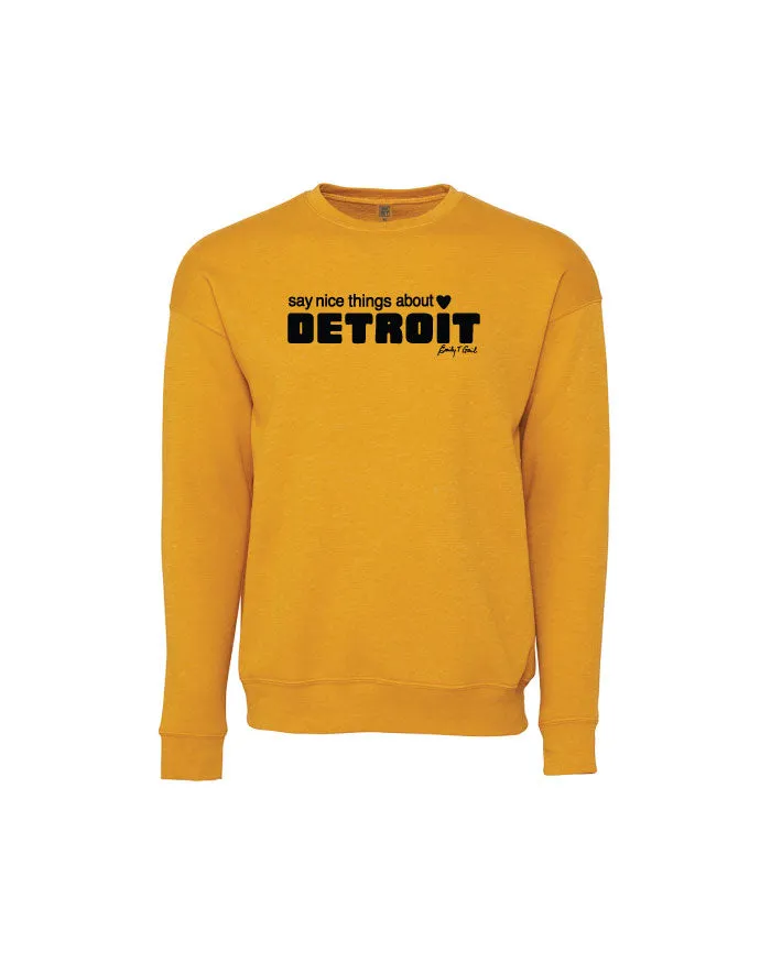 teens' Say Nice Things about Detroit Crewneck Sweatshirt - Mustard