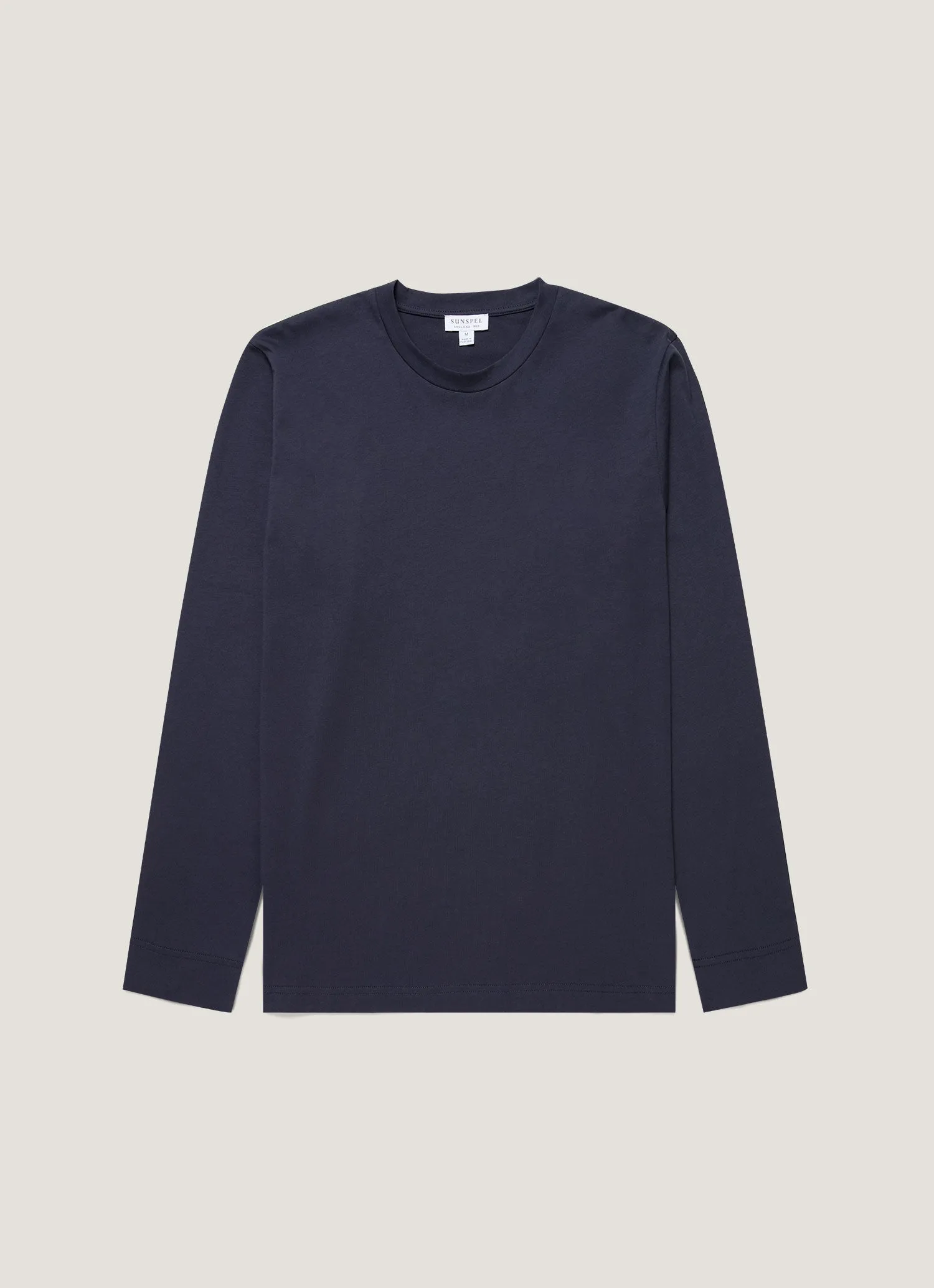 Men's Long Sleeve Riviera T-shirt in Navy Breathable Comfort