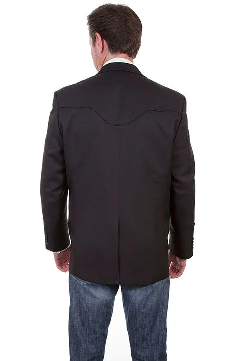 Scully Men's Traditional Western Blazer in Black Anti Pill Fabric Tech AllDay Comfort Design