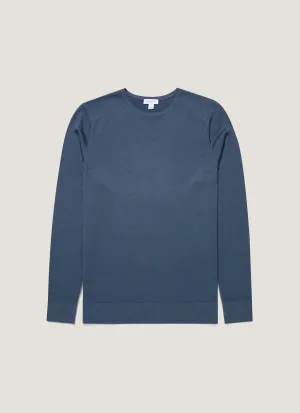 Men's Extra-Fine Merino Crew Neck in Slate Blue Classic Ready Layered Weight Distribution Guide