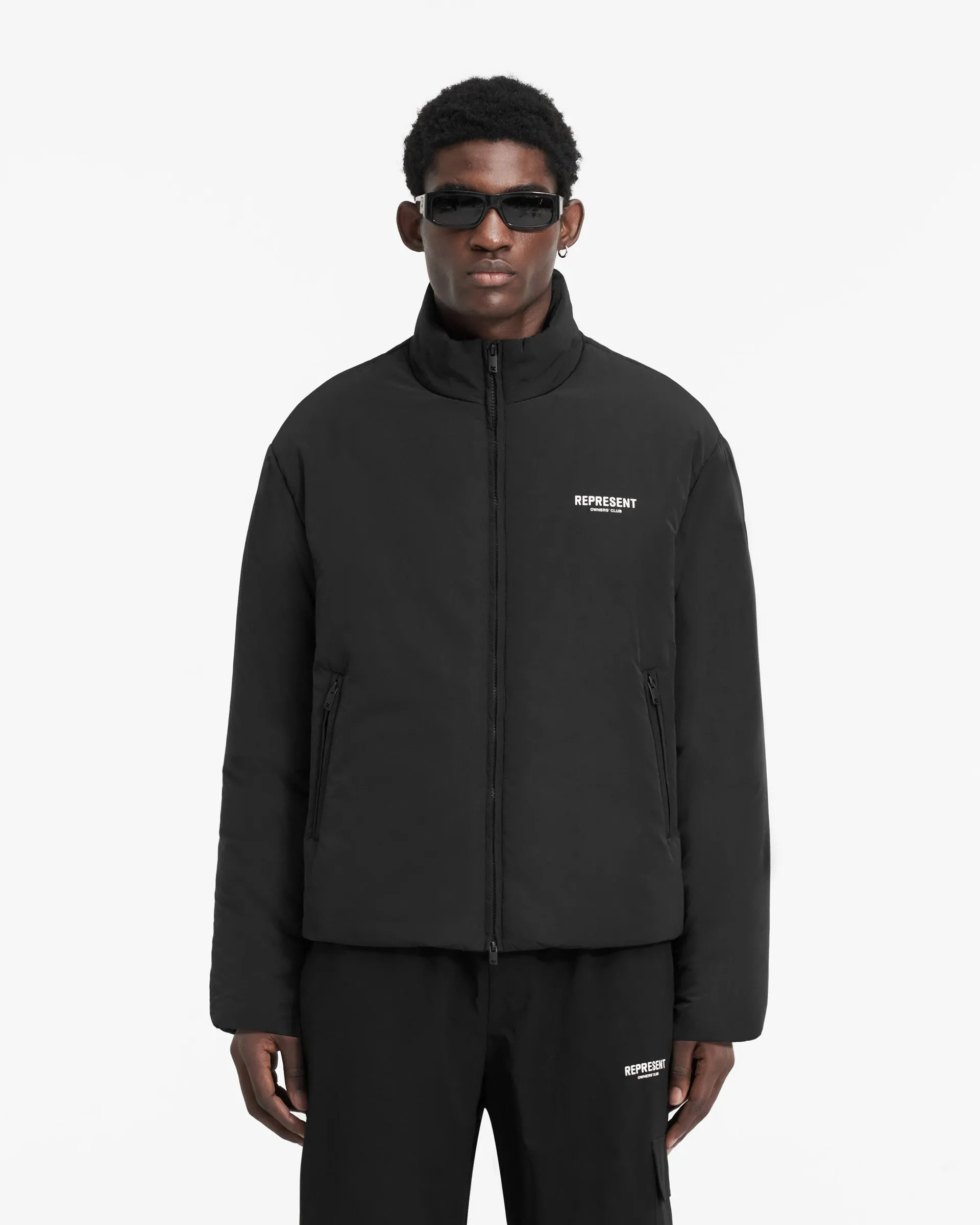Represent Owners Club Wadded Jacket - Black Modern Minimal WindproofTechnology