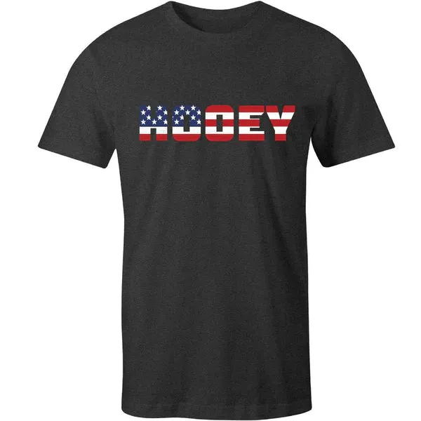 Hooey Men's Patriot Logo Tee in Charcoal Heather TemperatureControl Fabric