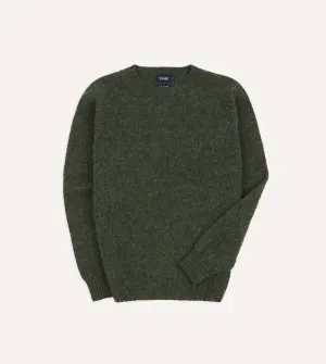 Anti Pilling Technology Thermal Insulation Seaweed Brushed Shetland Crew Neck Jumper