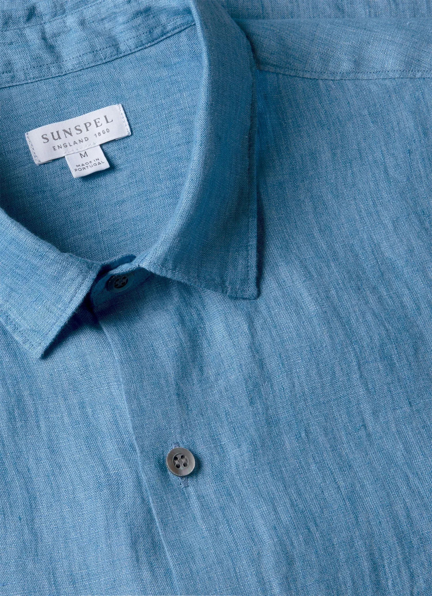 Value for Money Men's Short Sleeve Linen Shirt in Cool Blue