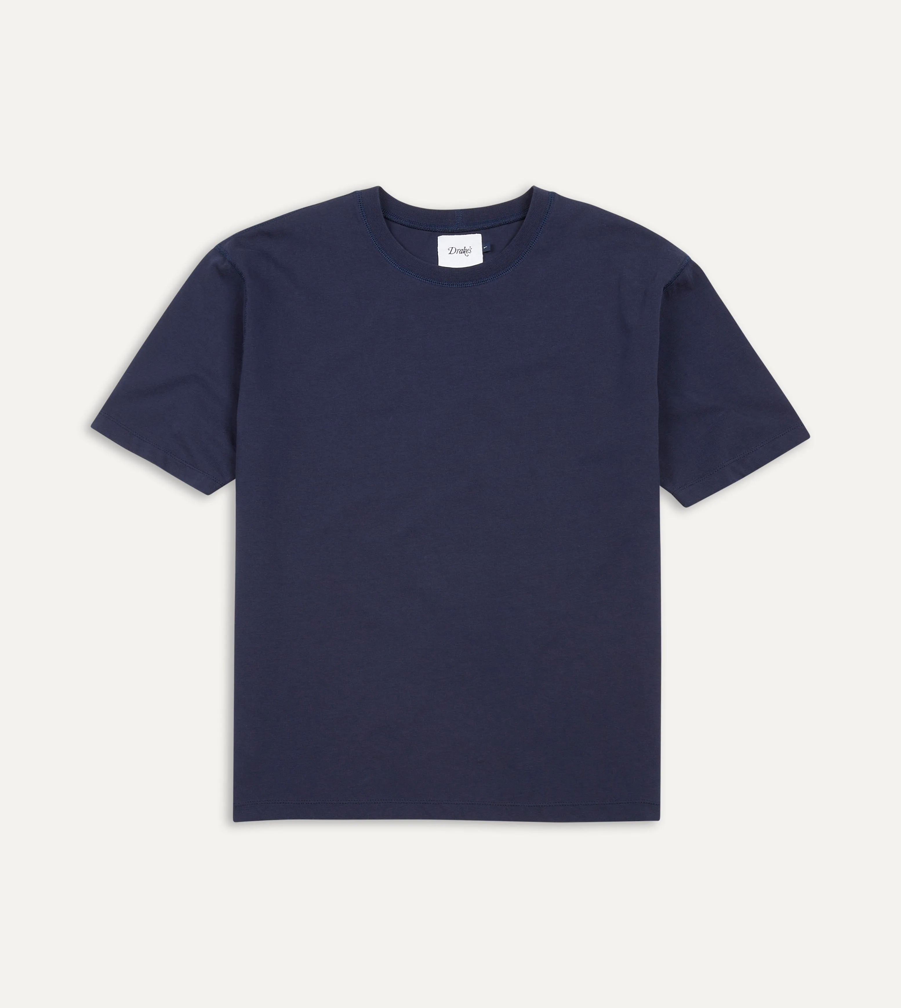 Navy Cotton Crew Neck Hiking T-Shirt proper length