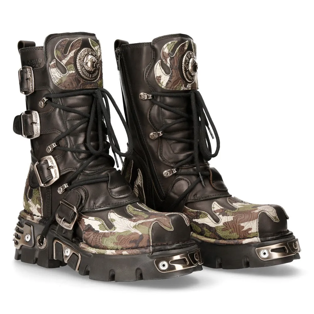 Team Lead 591 S15 Camouflage Flame Metallic Biker Goth Boots