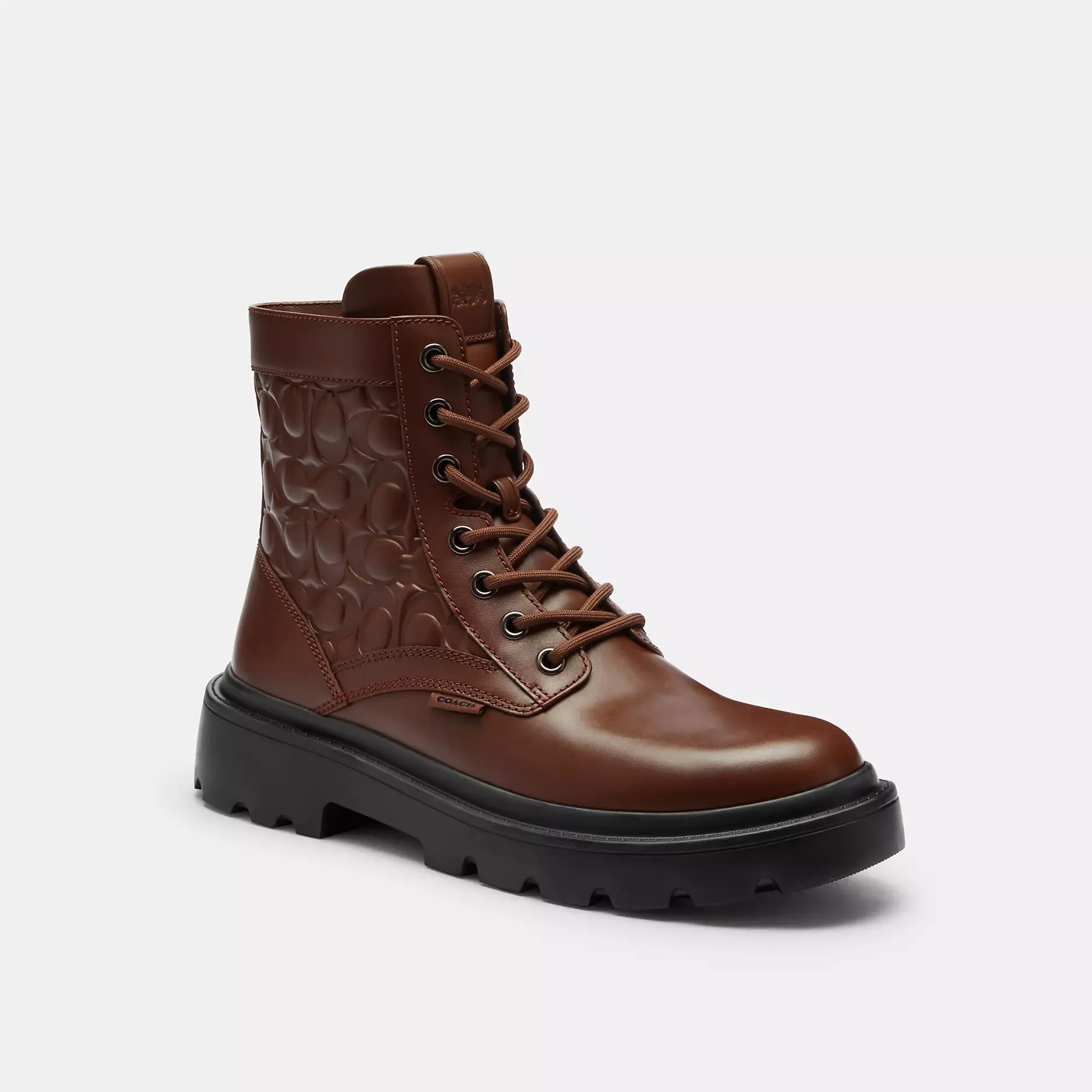 Exact Wear Coach Outlet Combat Boot In Signature Leather