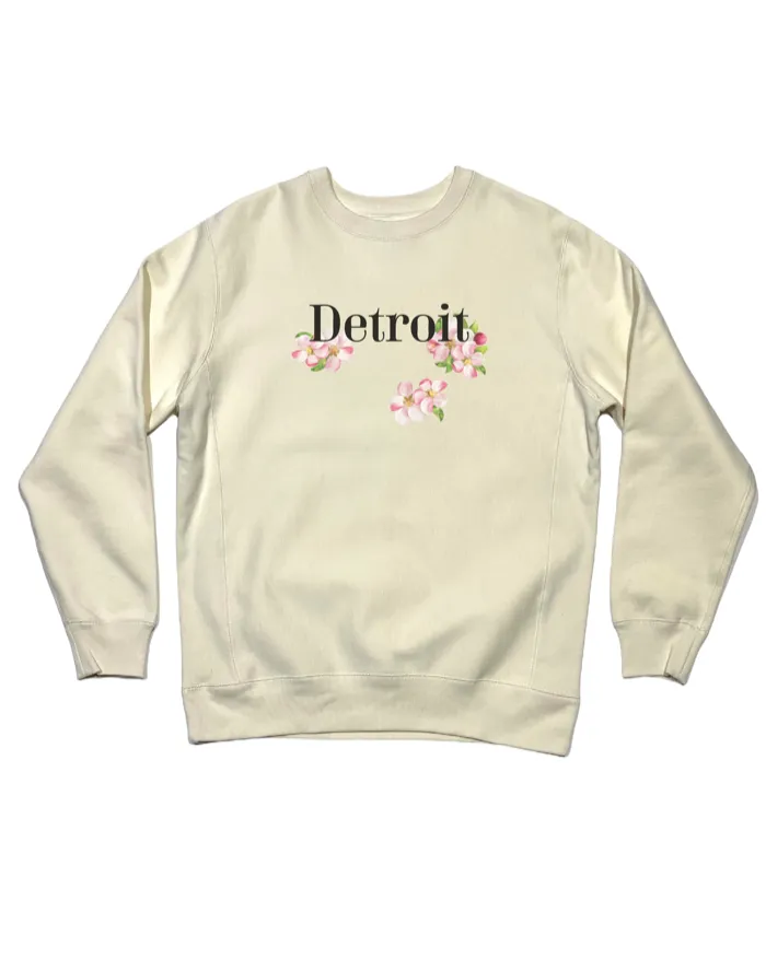 Ink Detroit - Detroit Apple Blossom - Crewneck Sweatshirt - Natural crew neck