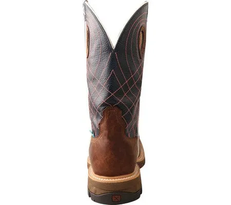 Travel Ready Distressed finish Twisted X Men's 12" Alloy Toe Western Work Boot with Cellstretch