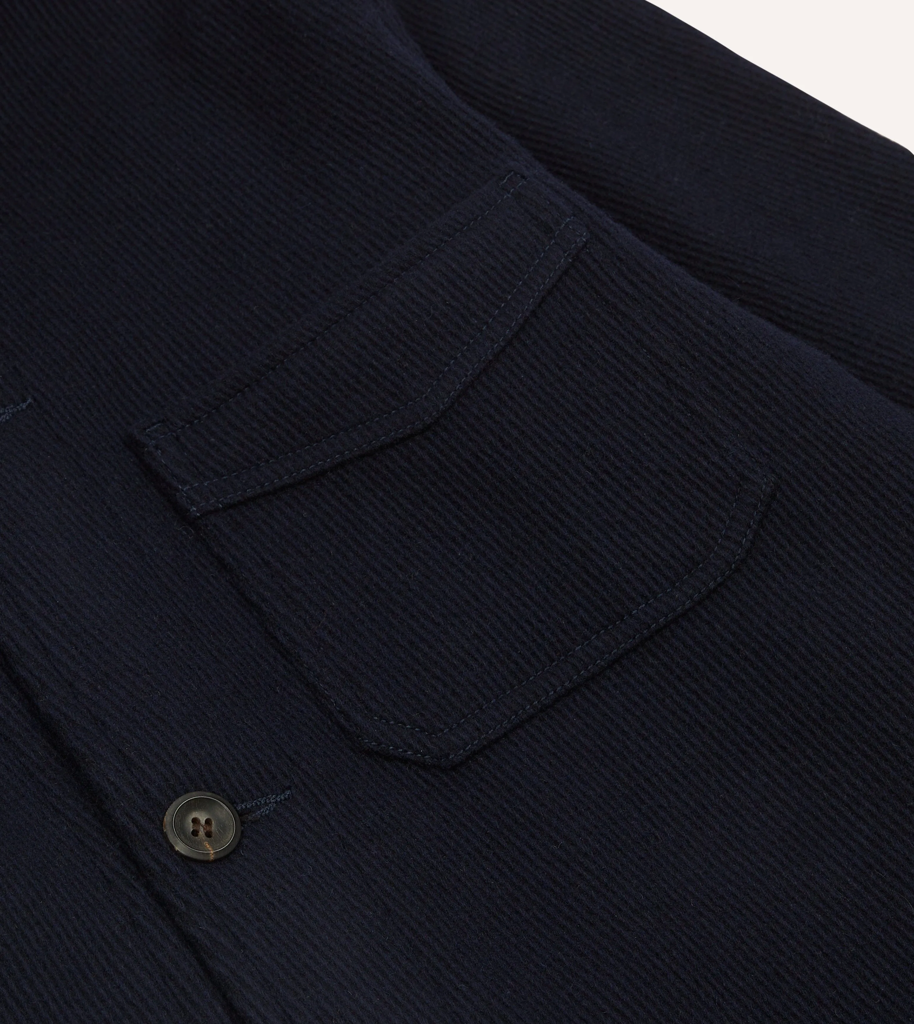 Navy Wool Five-Pocket Chore Jacket Soft Layers
