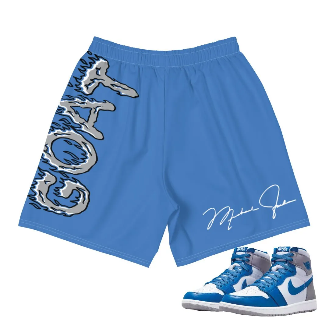 Retro 1 True Blue Championship Shorts stripe design