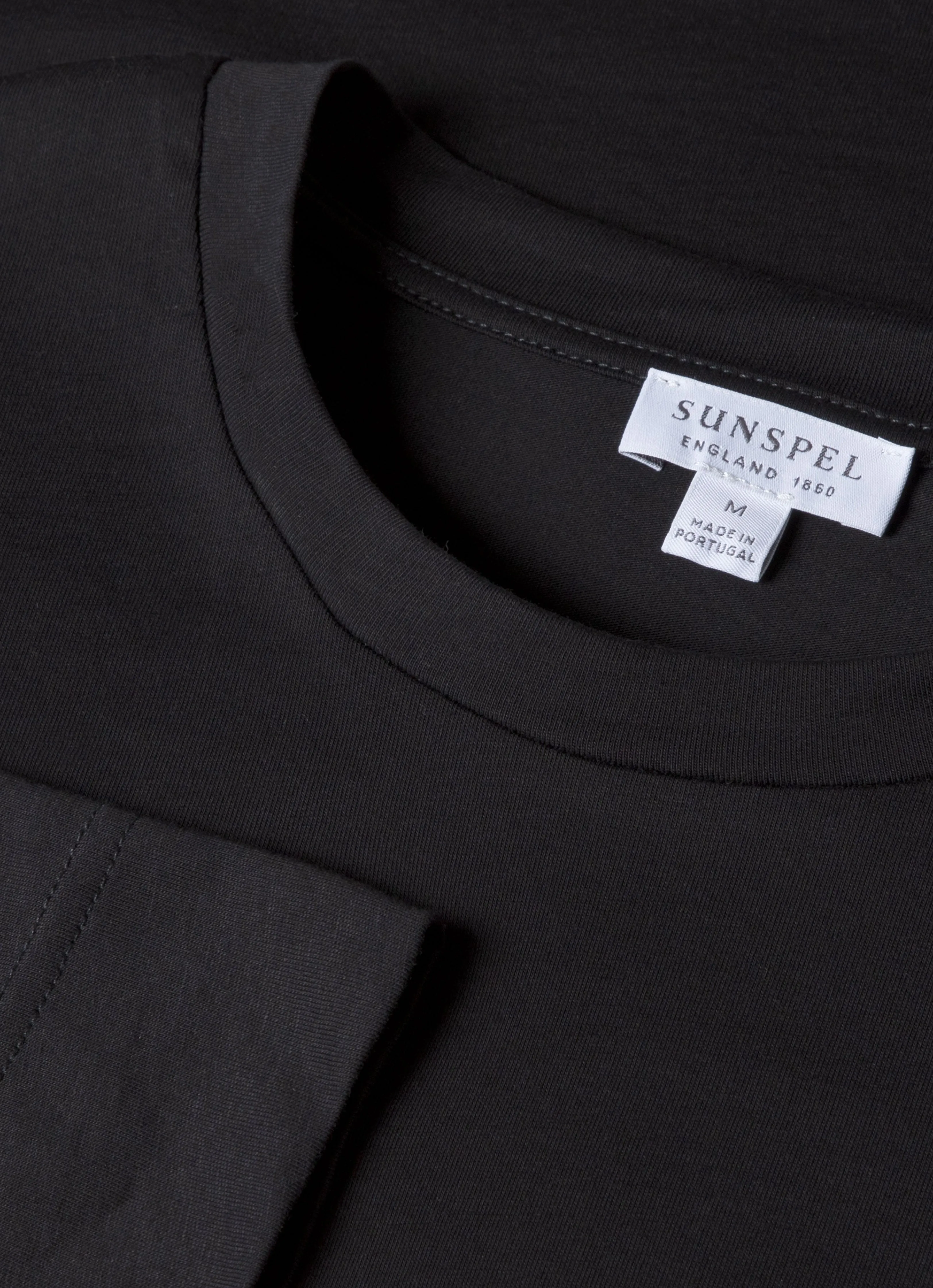 Men's Long Sleeve Riviera T-shirt in Black Relax Comfort Style