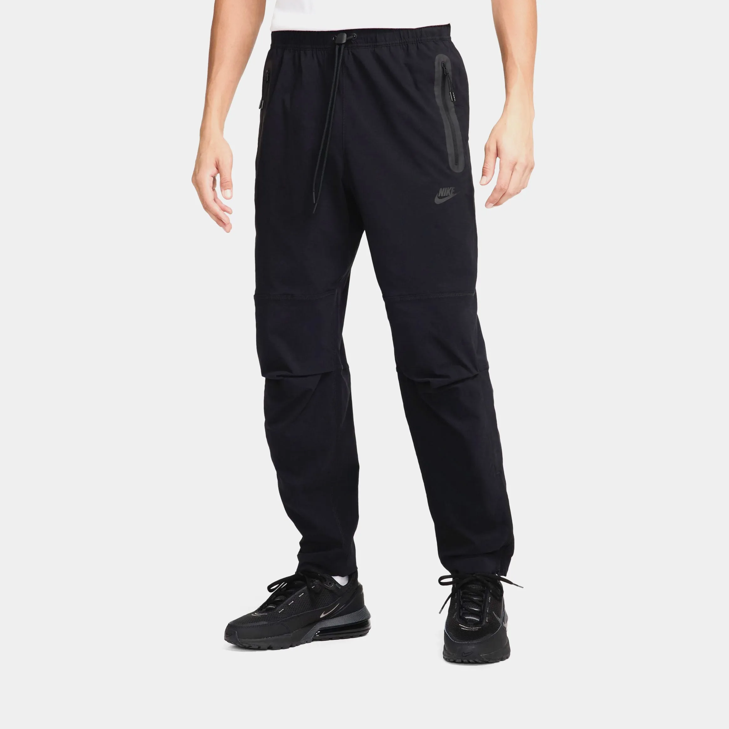 Tech Woven Open Hem Mens Pants (Black) Soft Interior