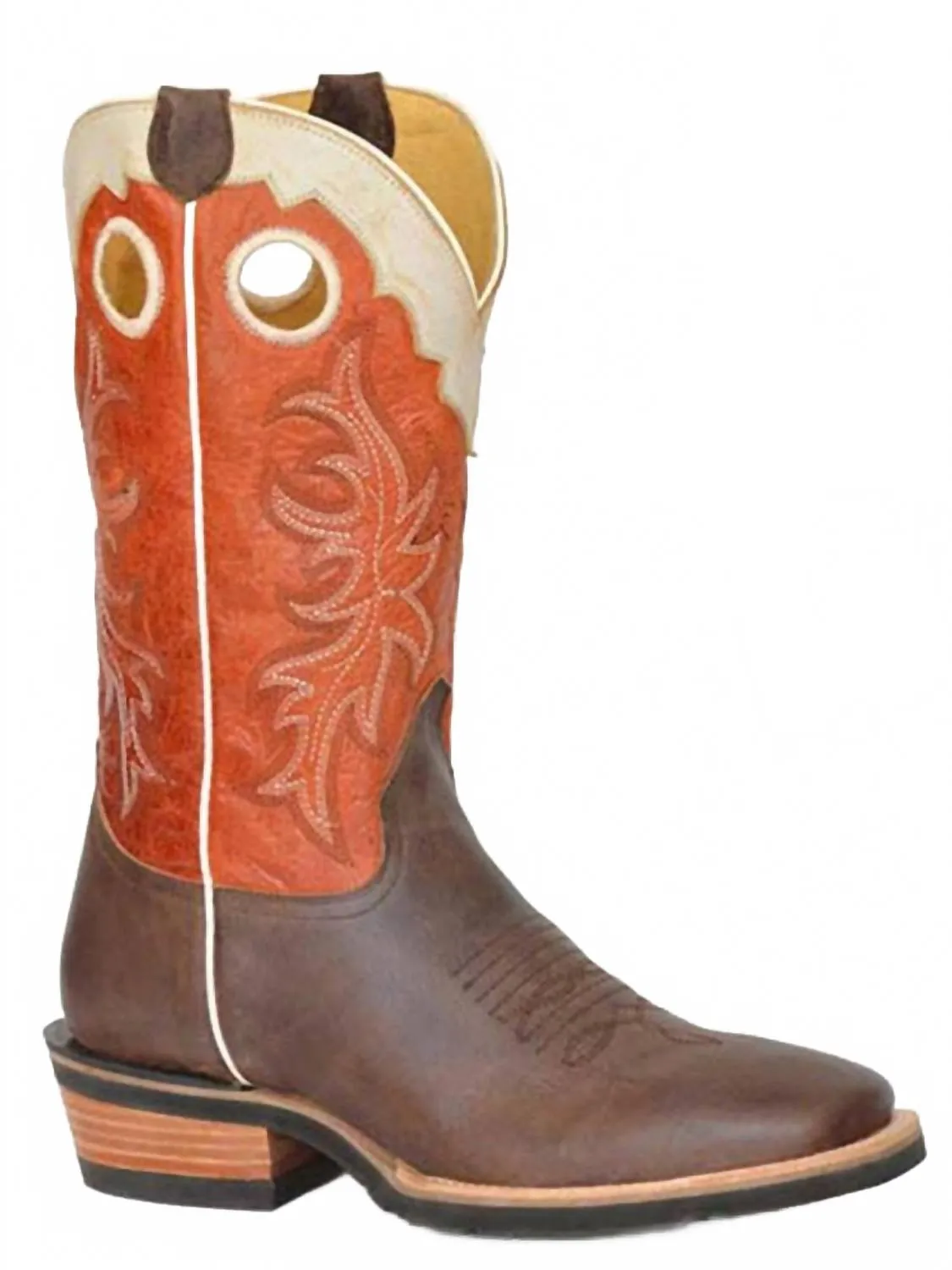 Men's Roughstock Boot In Tan/orange Airy Interior