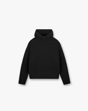 Heavy Boucle Hoodie - Jet Black Eco Conscious Production Breathable mesh panel