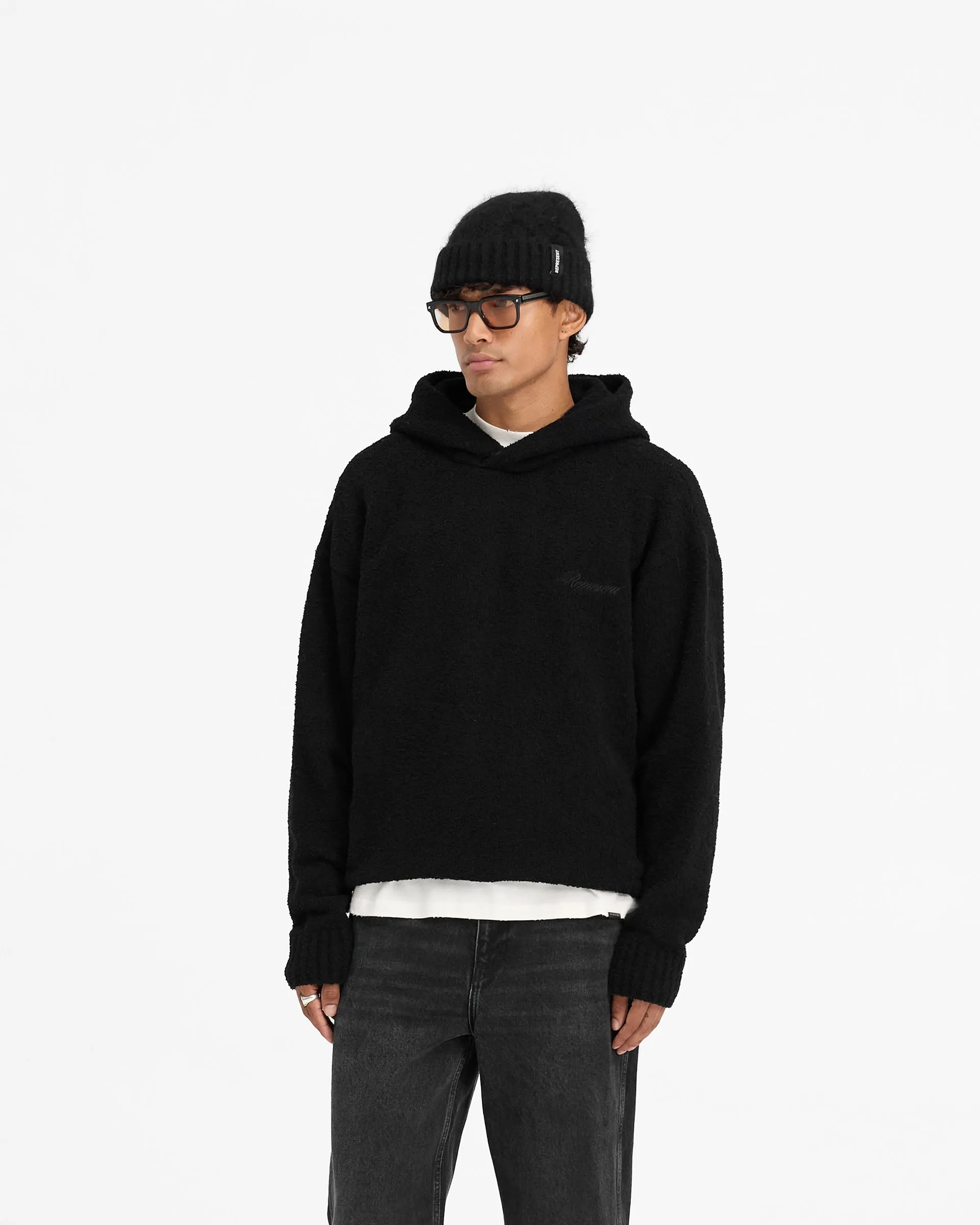 No Season Heavy Boucle Hoodie - Jet Black