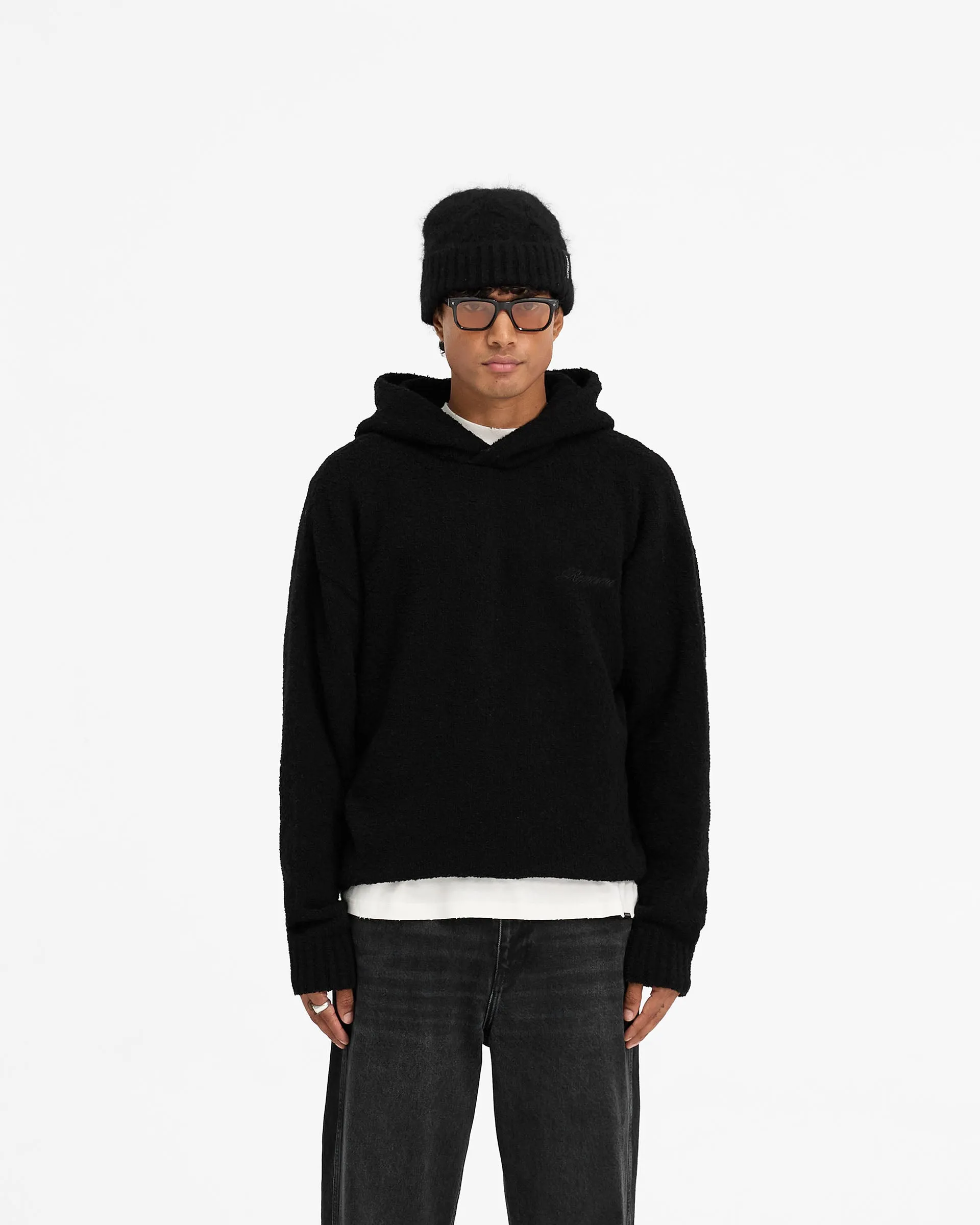 Heavy Boucle Hoodie - Jet Black Modern Comforted