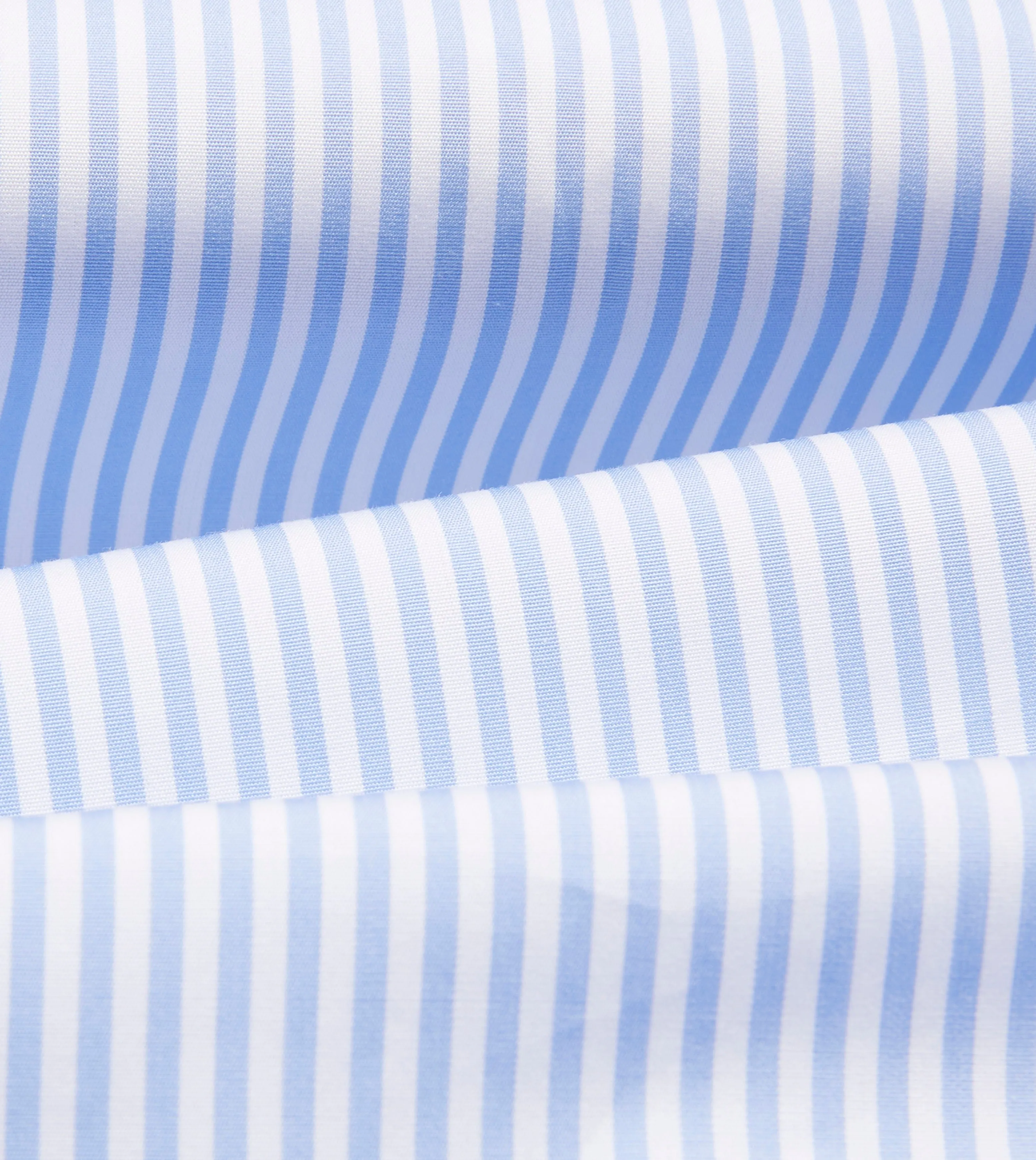 Sky Blue and White Bengal Stripe Spread Collar Cotton Poplin Shirt Comfy Stretch Wear