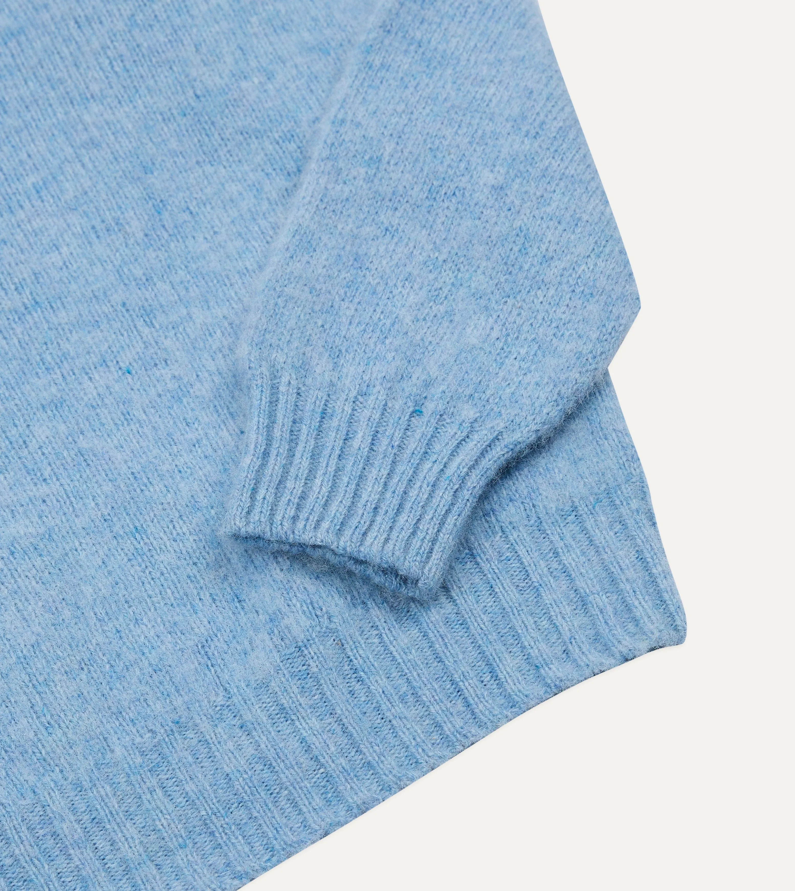 Sky Blue Brushed Shetland Crew Neck Jumper simple design