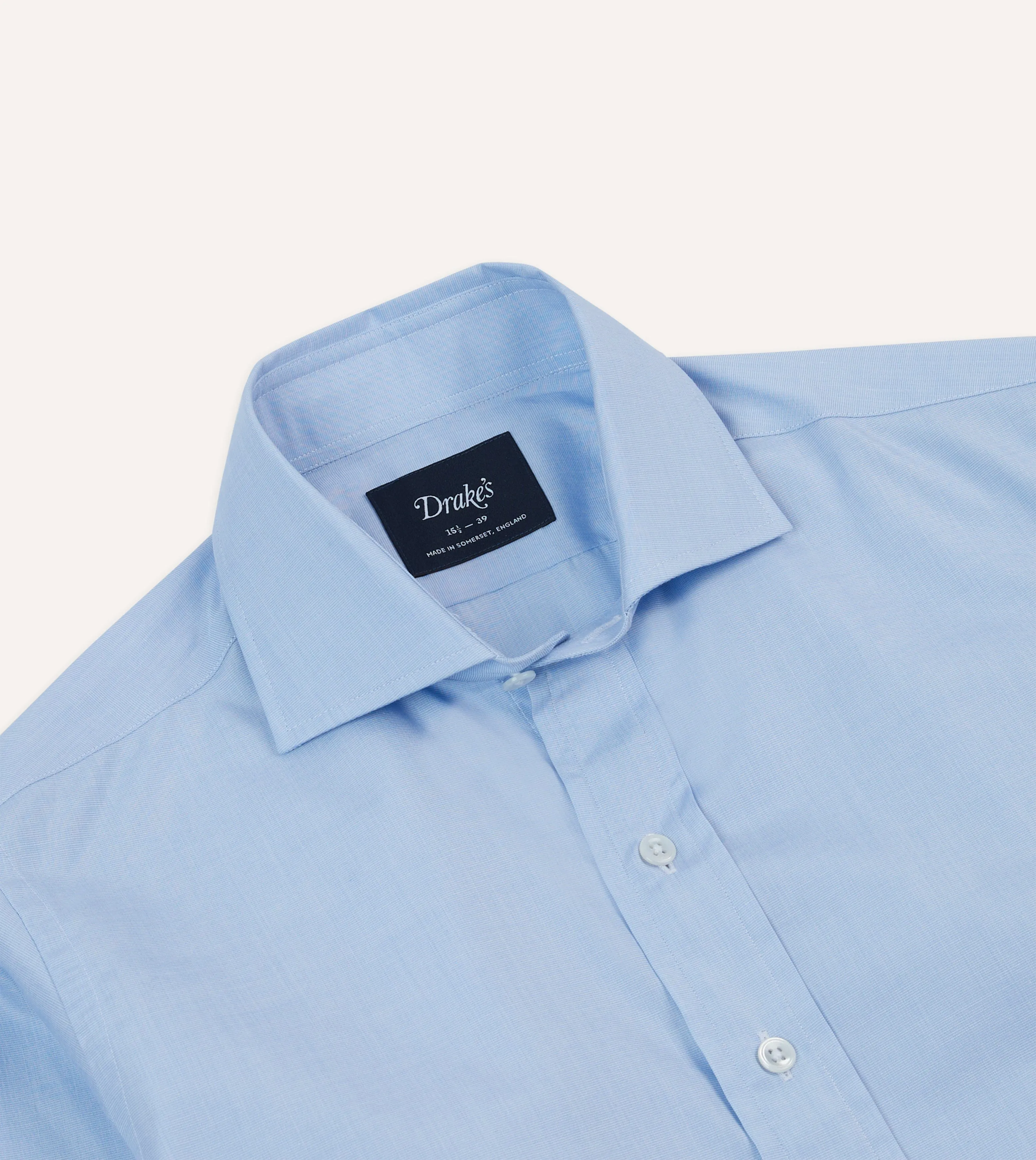 Sky Blue Cotton Spread Collar End-on-End Poplin Shirt Cool and Chic