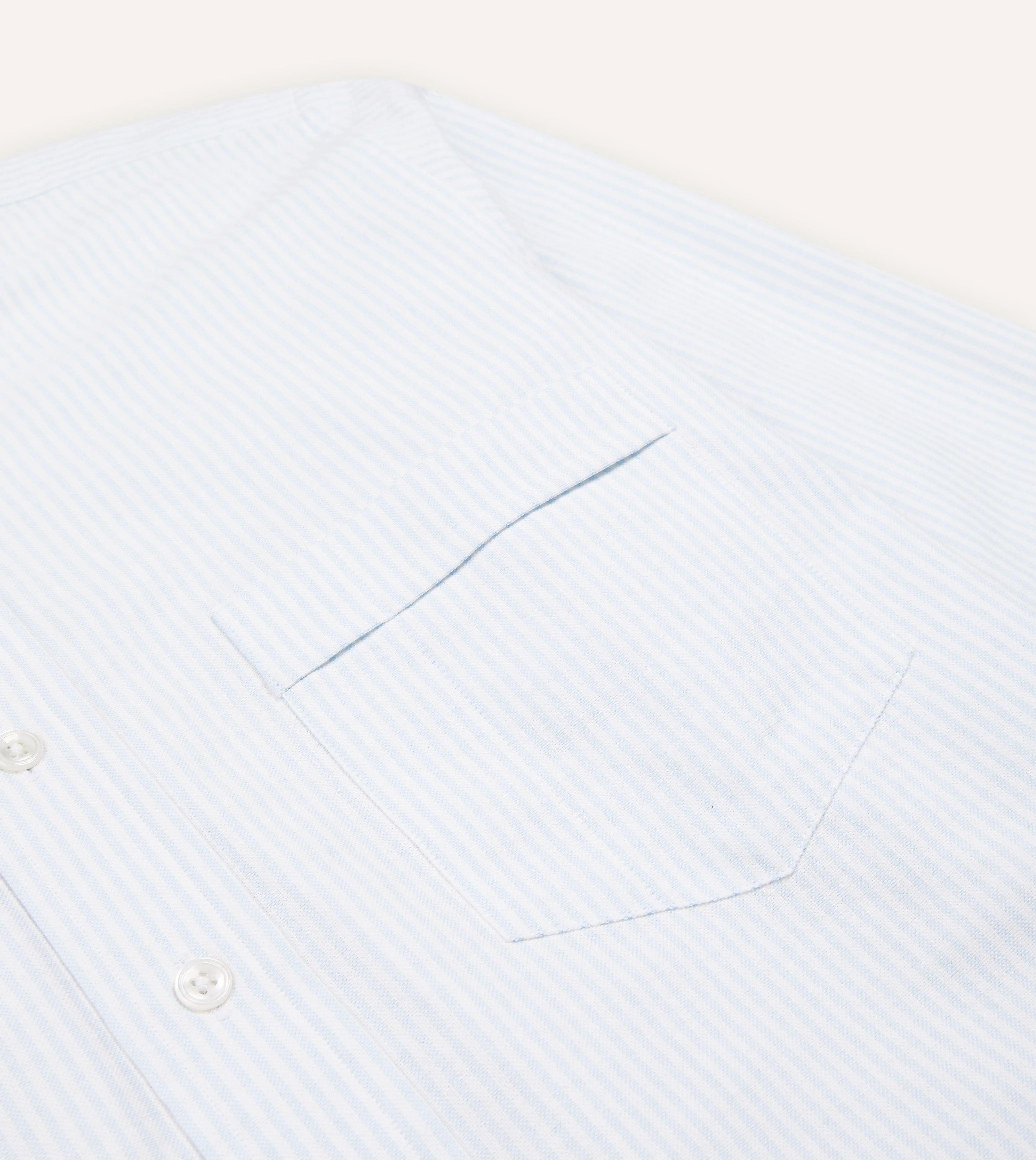 Sky Ticking Stripe Cotton Oxford Cloth Button-Down Shirt Non Toxic Printing Comfort Fit Design