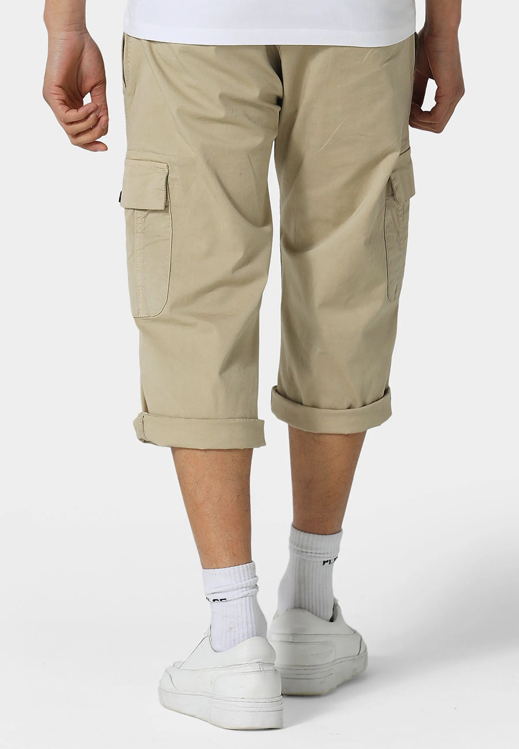 Anti Snag Fabric Motion Flex Fit Hykeham Beige Cargo Shorts