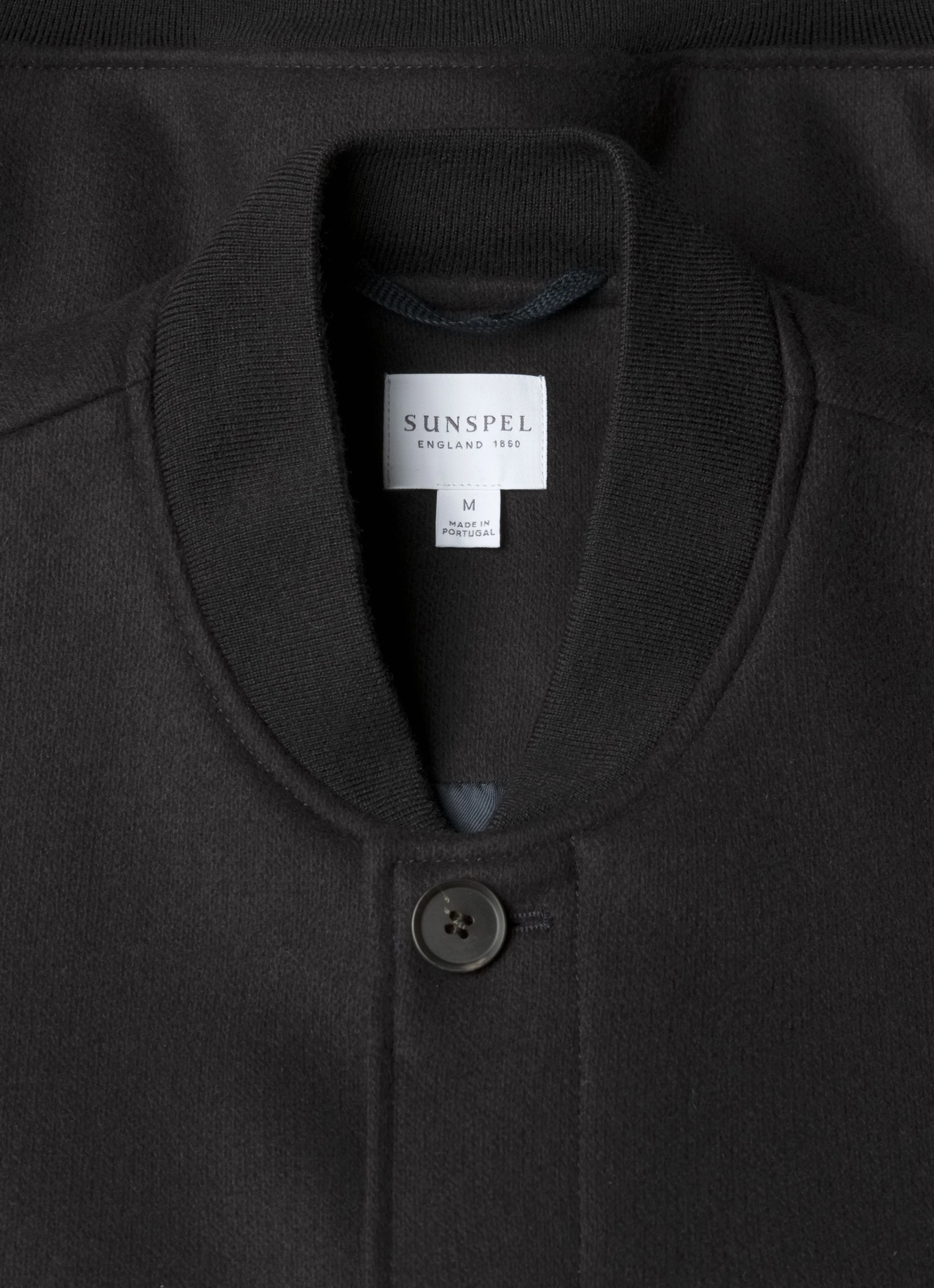 High Visibility Trims Men's Wool Bomber Jacket in Navy