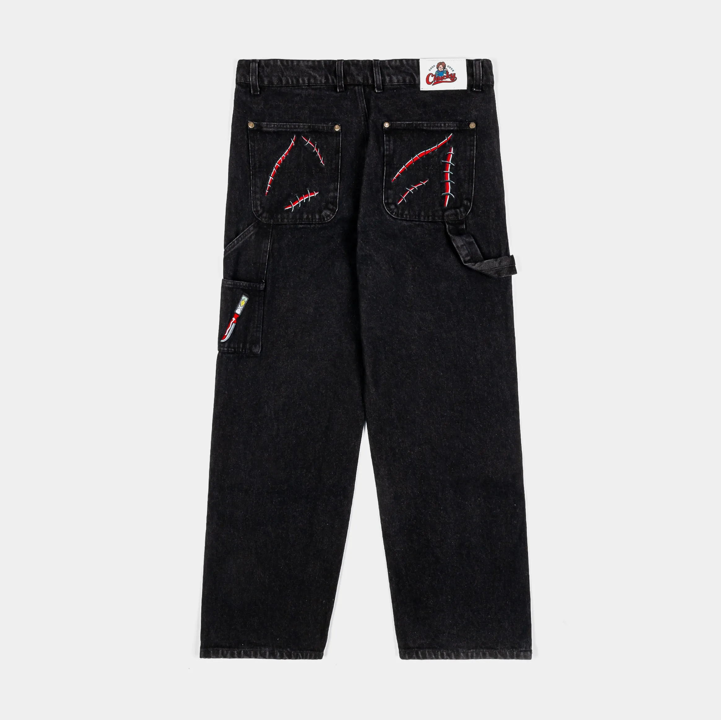SP x Chucky Good Guys Double Knee Mens Pants (Black/Red) All Season Lightweight Flex