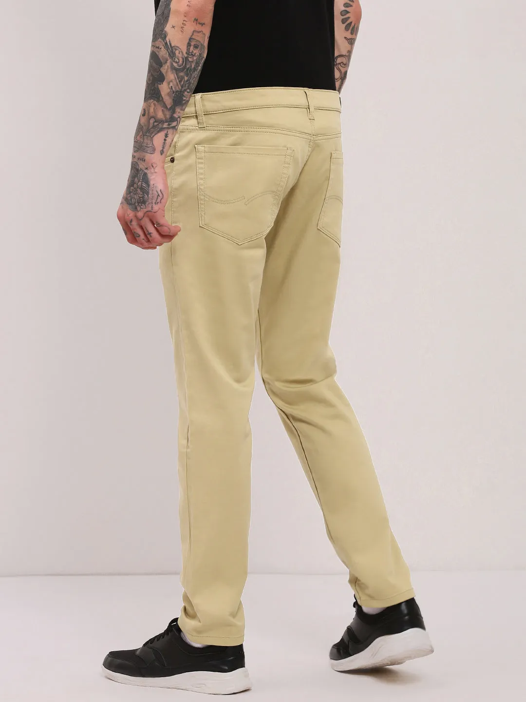 Non Restrictive Thigh Men's Khaki Slim Fit Jeans
