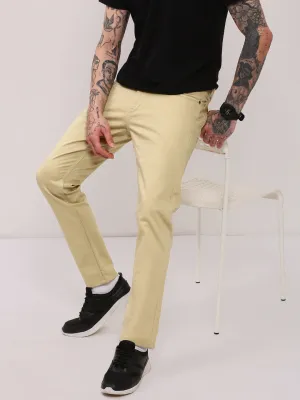 Essential Wear Men's Khaki Slim Fit Jeans