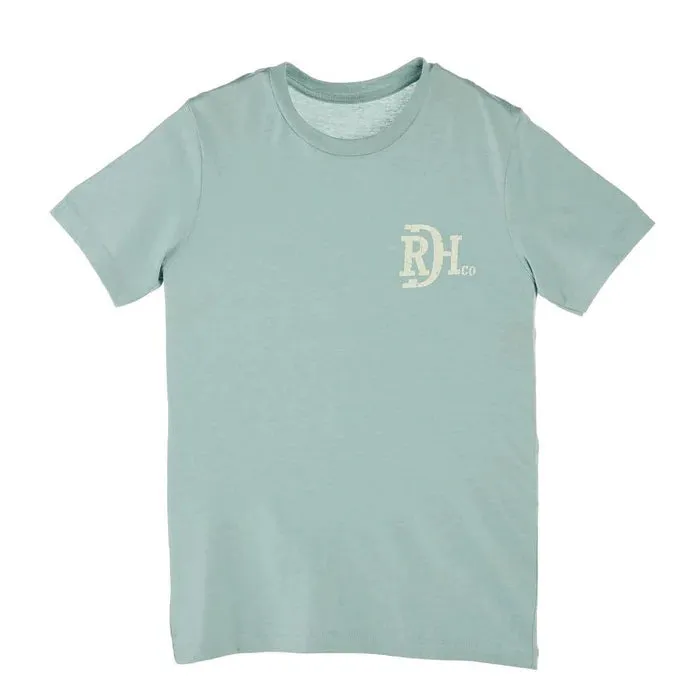 Red Dirt Hat Co. "Big Duck Energy" Graphic T-Shirt in Dusty Blue V neck elegance