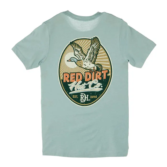 Red Dirt Hat Co. "Big Duck Energy" Graphic T-Shirt in Dusty Blue Classic and Comfy Lint Resistant Surface