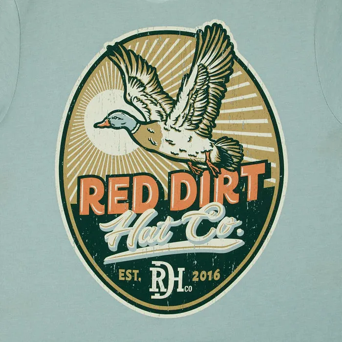 Red Dirt Hat Co. "Big Duck Energy" Graphic T-Shirt in Dusty Blue Comfortable Layering