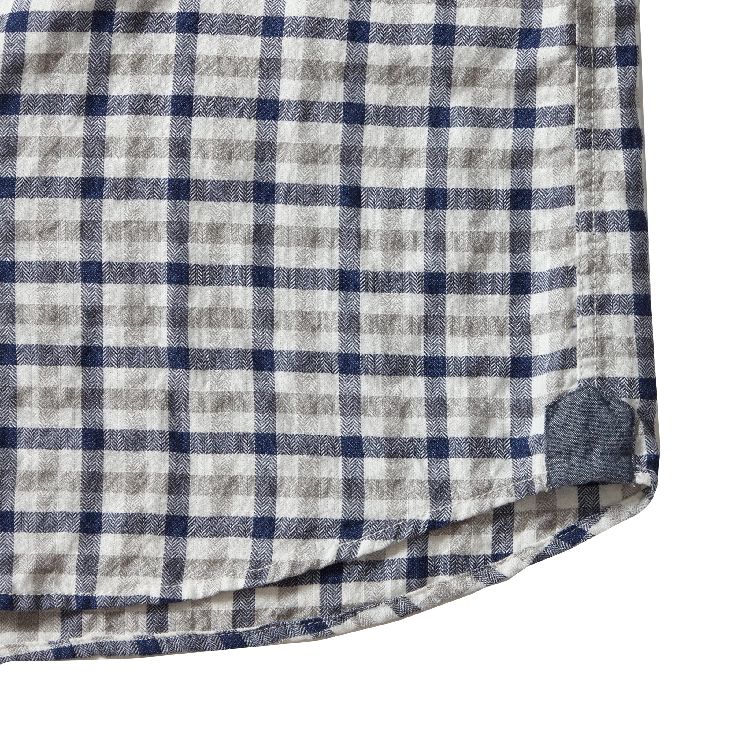 Pre Shrunk Cotton Brompton Hi-Twist Herringbone - Gray Navy Cream *