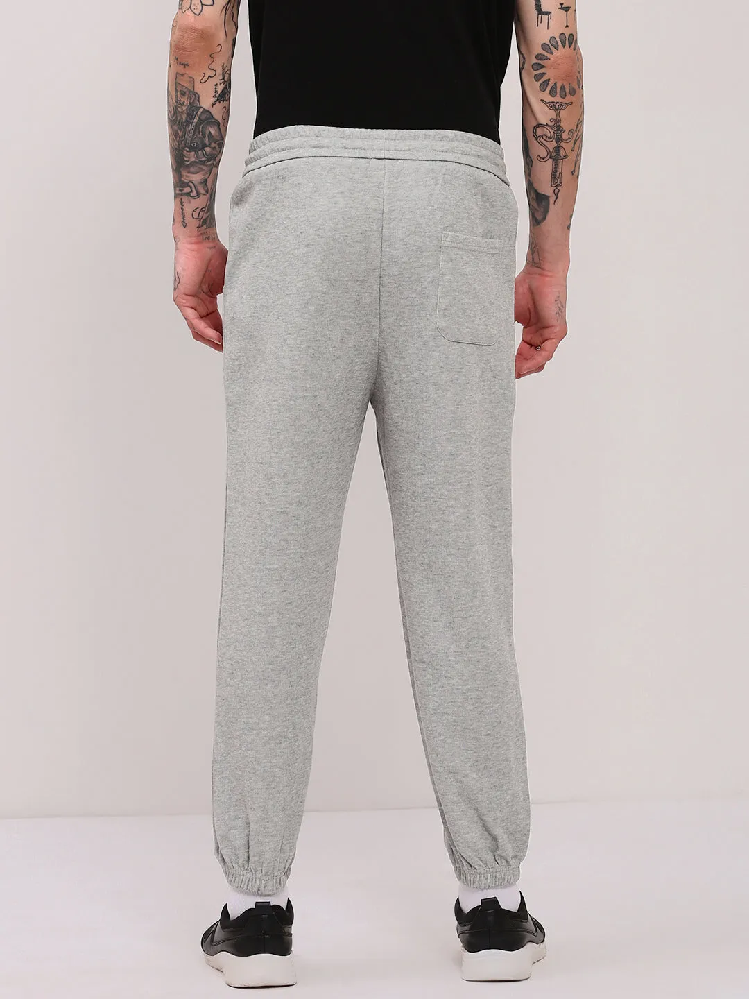 Smart Look Barrel Waist Men's Grey Solid Jogger