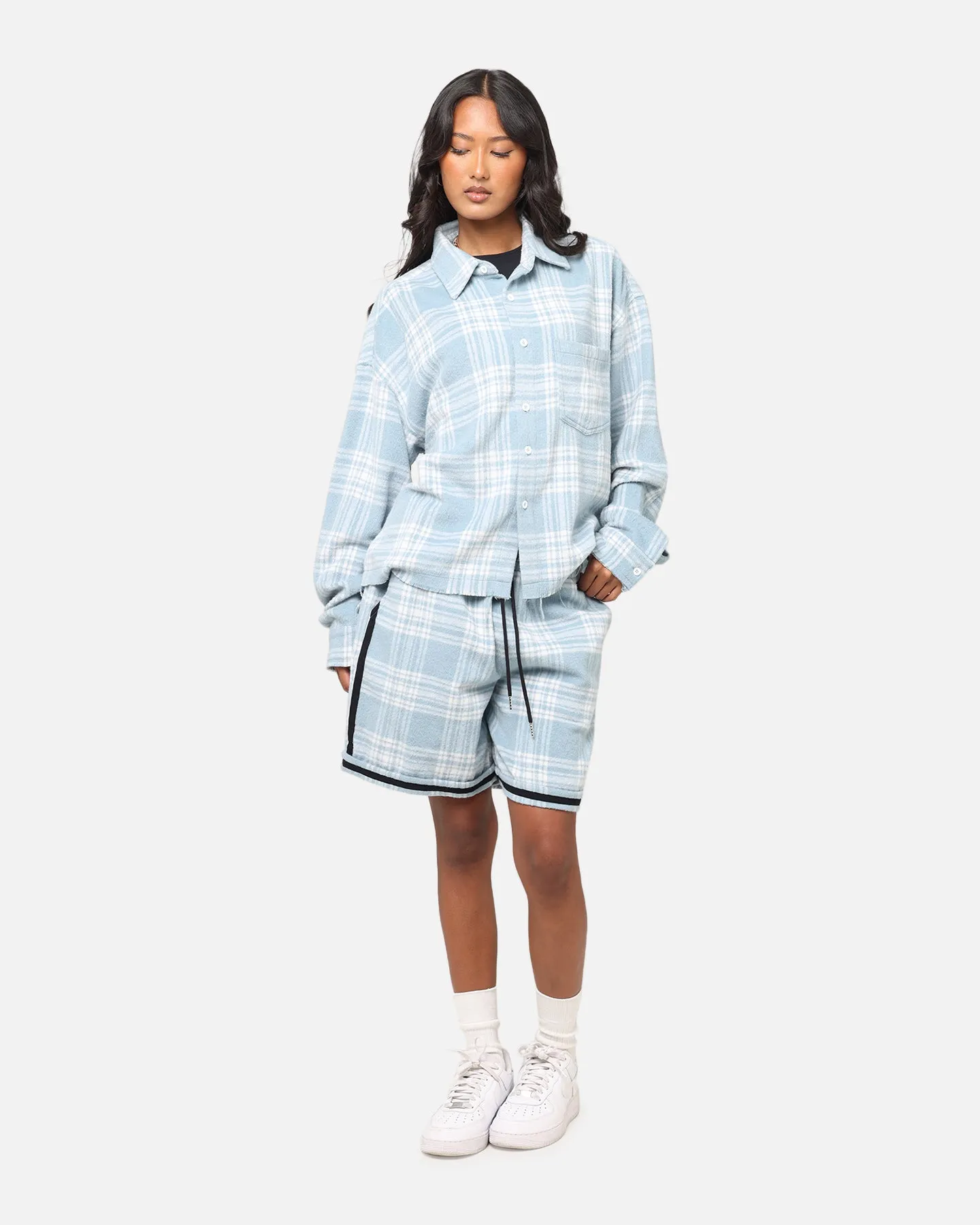 garden party wear XXIII Plaid Ball Shorts Blue