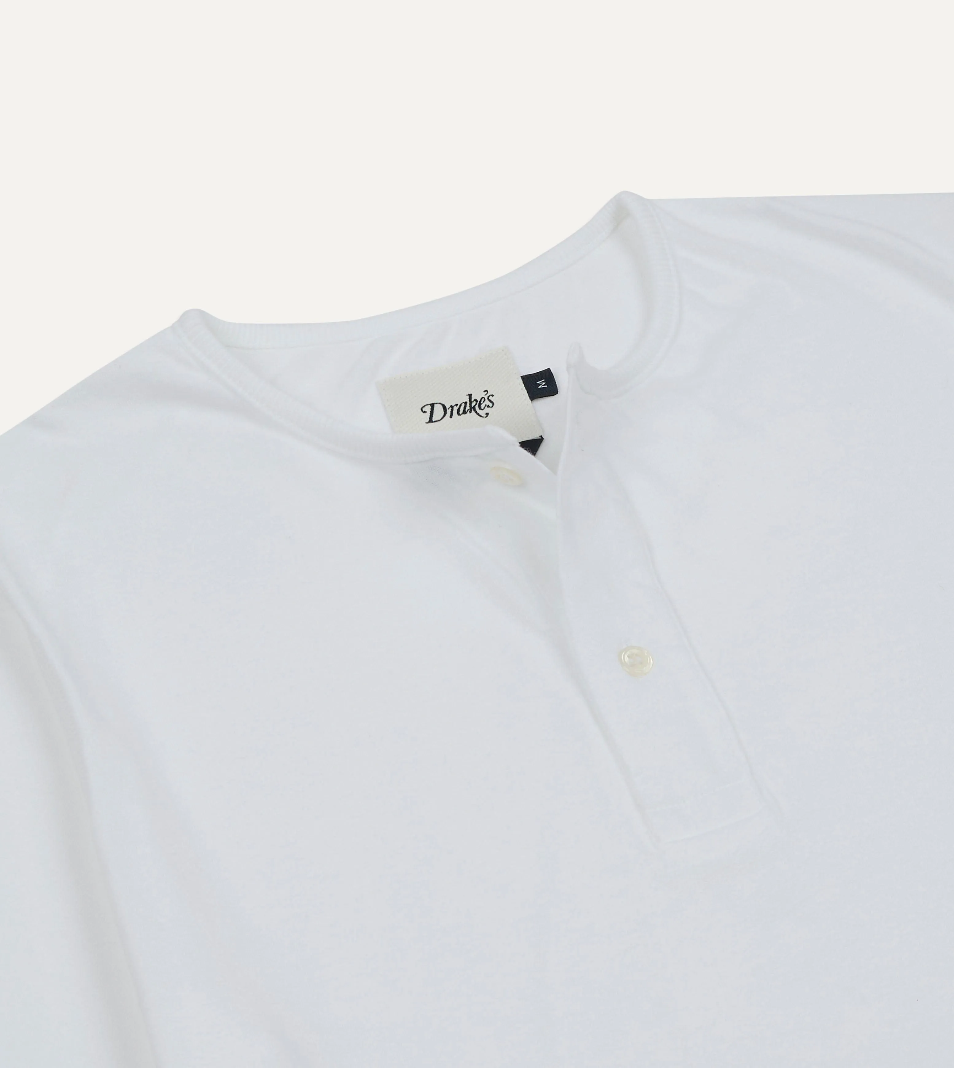 Soft and Light Soft and Light Wear White Cotton Two-Button Henley T-Shirt
