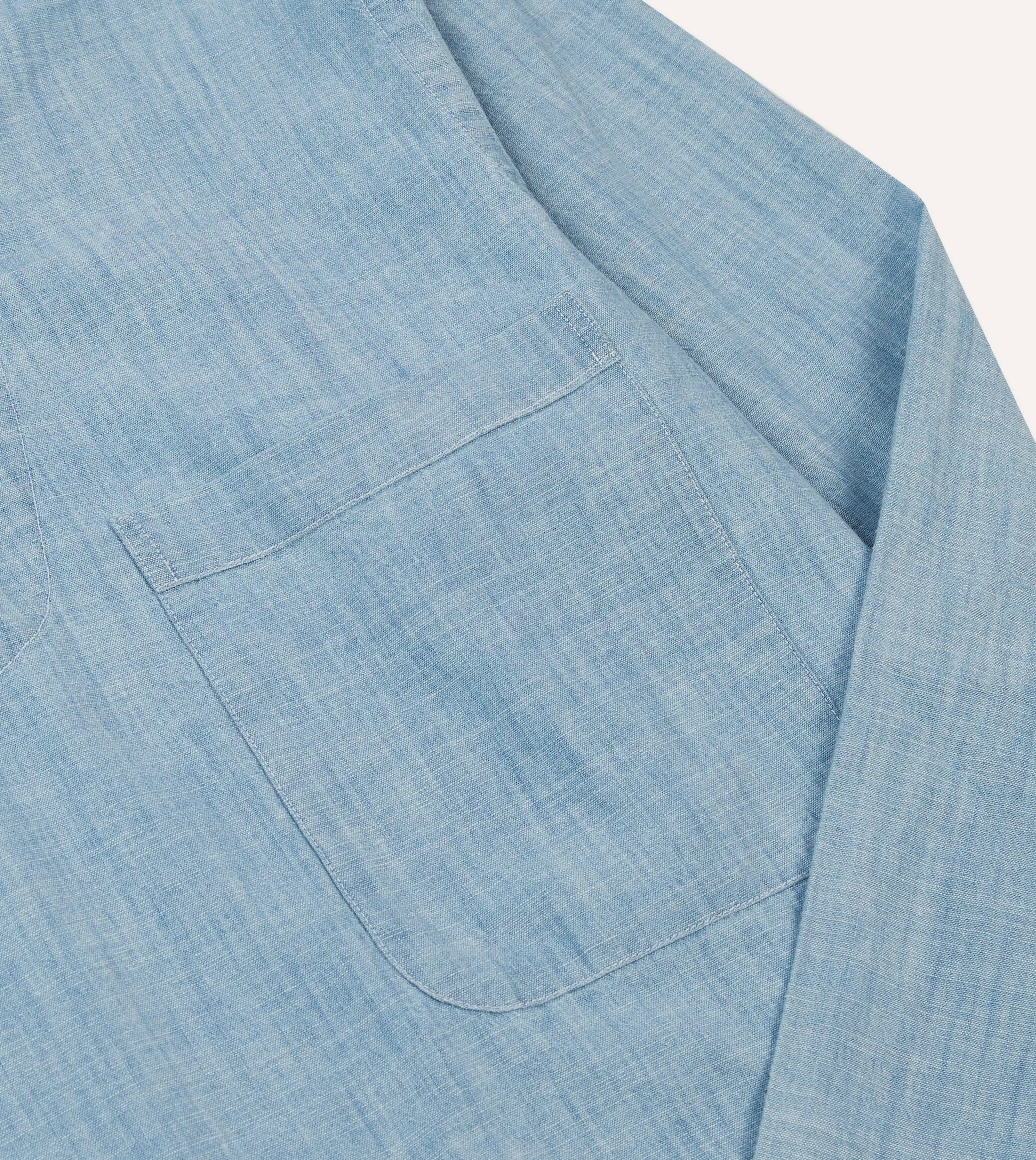 Office Casual Blue Chambray Smock